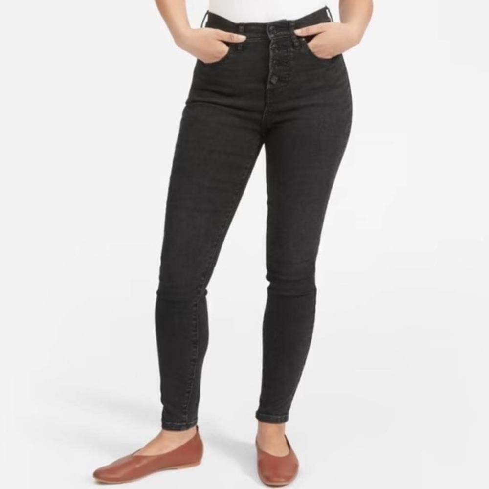 Everlane The Authentic Stretch High-Rise Skinny Button Fly black women size 29